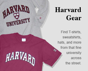 Harvard Gear: Find T-shirts, sweatshirts, hats, and more from that fine university across the street.